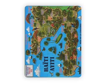 Rompecabezas infantil del mapa de Haití, 30 piezas / Isla tropical verde