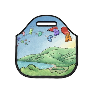 Neoprene Lunch Bag-&quot;Laventure des lettres volantes&quot;