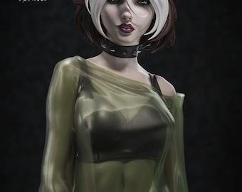 Figura de Rogue Fan Art impresa en 3D, pintada/sin pintar, kit de resina para garaje CA3D