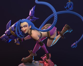 League of Legends Jinx Fan Art Figure 3D Printed Painted / Not Painted Resin Model Garage Kit CA3D