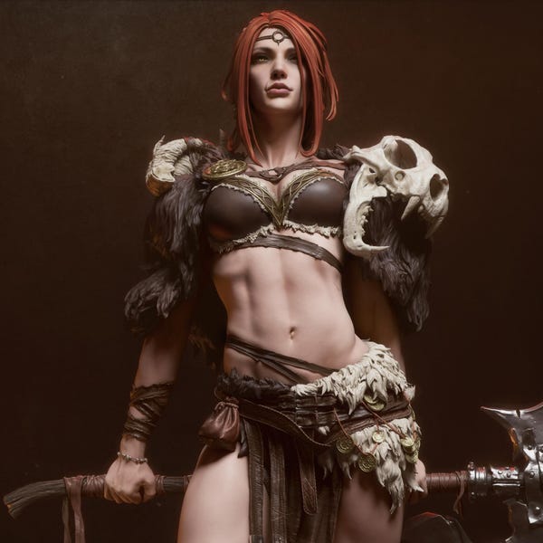 Barbarian Queen Fan Art Figure 3D Printed Painted / Not Painted Resin Model Garage Kit CA3D
