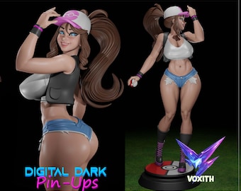 Figura de fan-art de Trainer Girl, modelo de resina impreso en 3D (pintado o sin pintar), kit de garaje, pin-ups oscuros digitales.