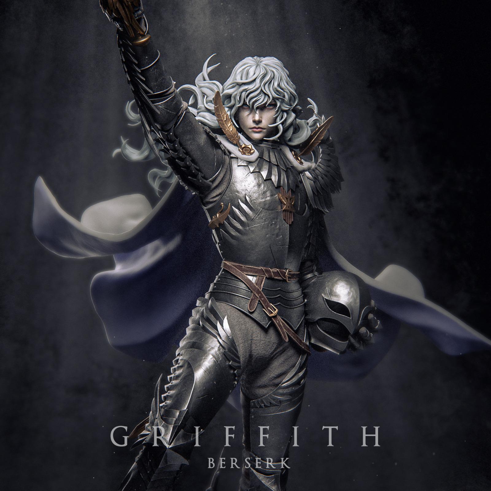 Berserk Griffith Fan Art Figure 3D Printed Painted / Not Painted