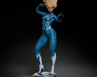 Figura de fan art de Invisible Women impresa en 3D, pintada/sin pintar, modelo de resina, kit de garaje CA3D