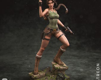 Figura de Lara Croft para fans, impresa en 3D, pintada o sin pintar, modelo de resina, kit de garaje CA3D