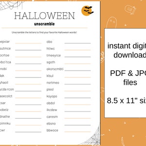 Halloween Word Scramble Printable Game With Answer Key - Etsy