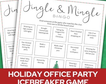 Bingo navideño para la fiesta de oficina "Jingle and Mingle", Encuentra a alguien que... Rompehielos