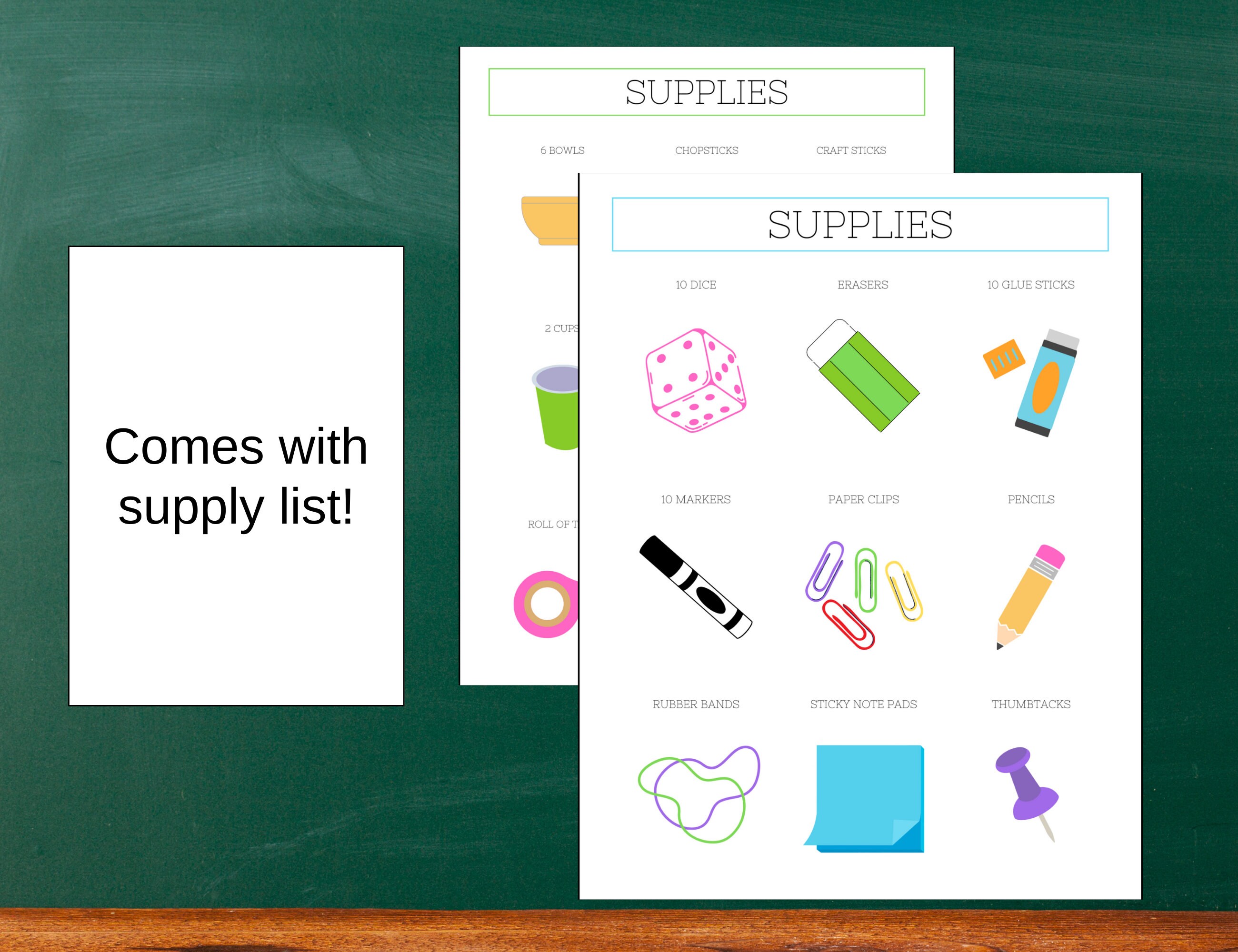 Classroom Minute to Win It Printable Game Ideas With Supply List and ...