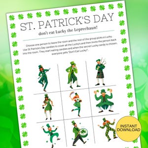 St Patrick&#39;s Day Leprechaun Printable Game | Don&#39;t Eat Lucky