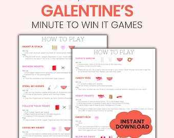 Juegos para la fiesta de Galentine, Noche de chicas: Un minuto para ganar, Noche de chicas en San Valentín