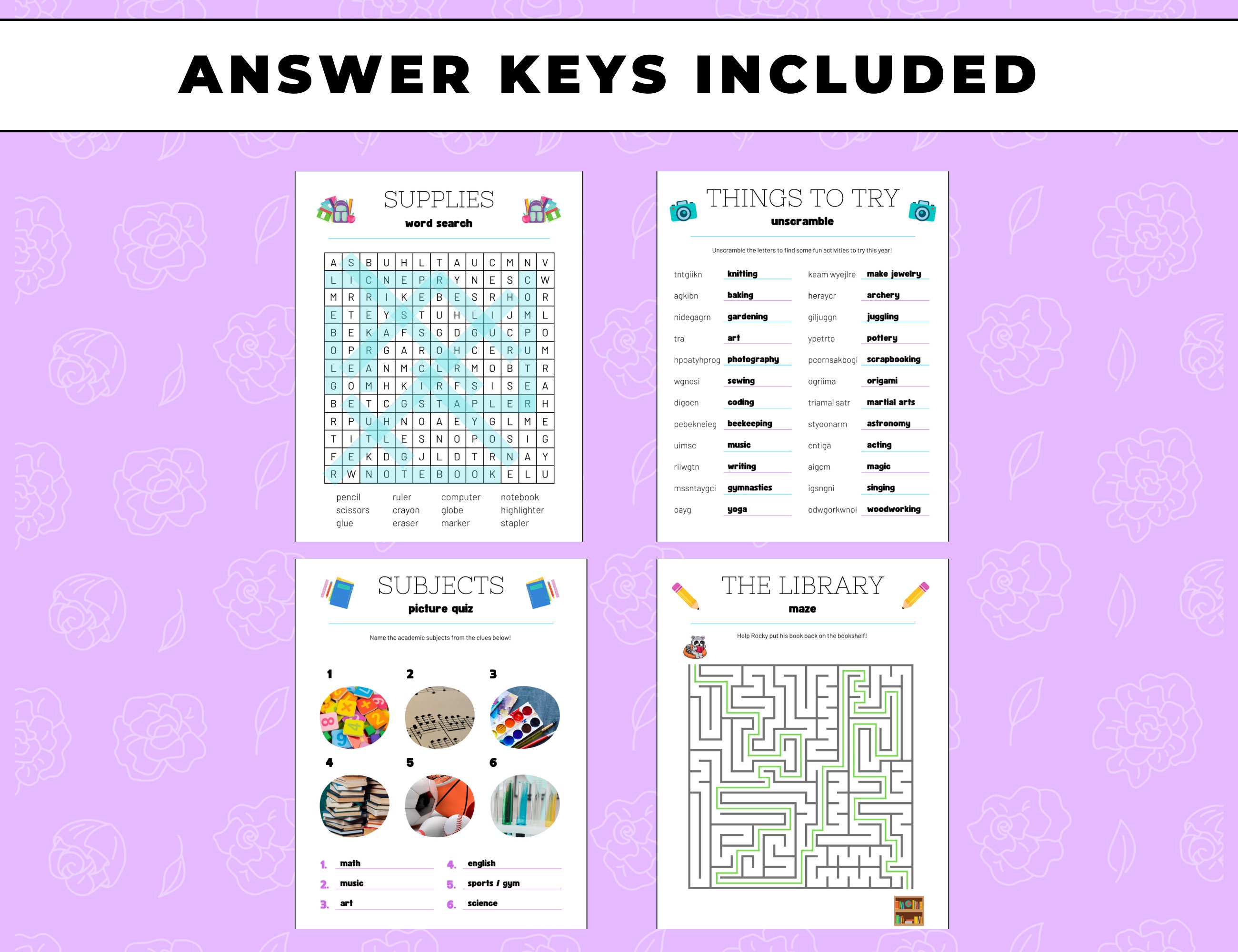 Homeschool Activities Games Printable Bundle, Classroom, Family - Etsy