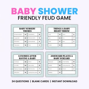 ベビーシャワー向けフレンドリーな対立ゲーム、男女兼用で楽しめるグループゲーム、デジタル印刷可能、即時ダウンロード