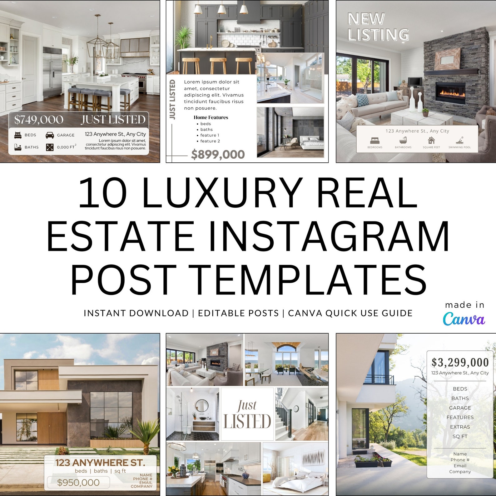 Luxury Real Estate Instagram Marketing, Instagram Posts, Just Listed ...