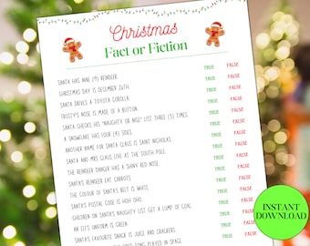 Christmas True or False Printable Game