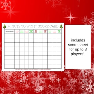 Christmas Minute to Win It Printable Game Ideas With Supply List and ...