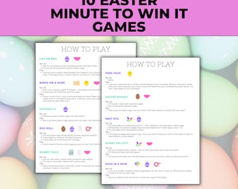 Easter Minute to Win It Printable Game Ideas with Supply List and Score Sheet