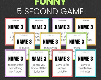 Divertido juego de 5 segundos / Juegos rompehielos imprimibles / Actividad grupal para todas las edades