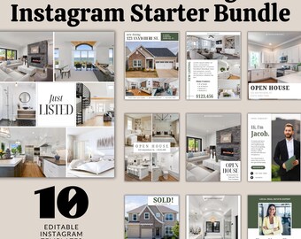 10 publicaciones editables de Instagram para nuevos agentes inmobiliarios (Canva, marketing en redes sociales)