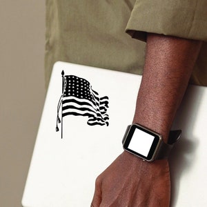 American Flag Sticker Decal - You Choose Color and Size - Vehicle, Water Bottle, Phone, Guitar Case, Mirror, Laptop, etc.