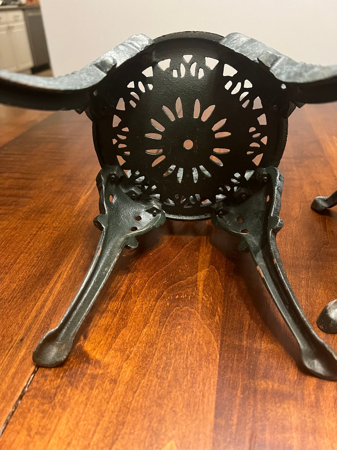 2 Vintage Display Cast Iron Garden Chairs Green Decoration - Etsy