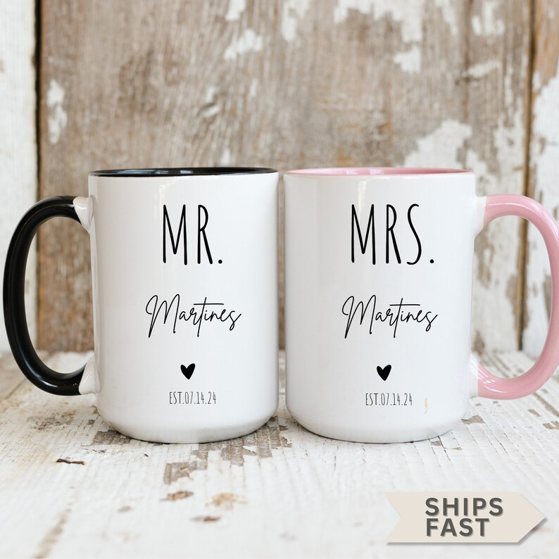 Mr and Mrs Gifts, Personalize Mugs, Couple Mugs, Husband and Wife Mugs