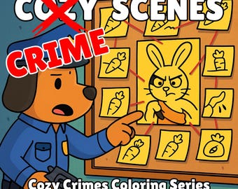 Dibujos para colorear de escenas de crímenes acogedoras / 15 escenas estilo cómic para adultos / Divertidos dibujos digitales para colorear / Descarga instantánea