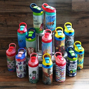 Personalized Kids Tumbler Sippy Sports Cup - Flip Top - 12 oz