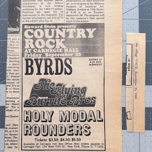 The Byrds, The Flying Burrito Brothers, Holy Model Rounders Original Concert Ad September 1969