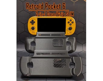 Retroid Pocket 6 - Slim Case & Grip - 2-in-1 -- 3D Printed