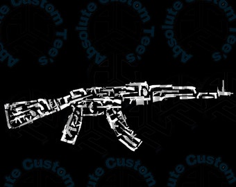 AK made of Guns PNG/SVG Instant Downloads