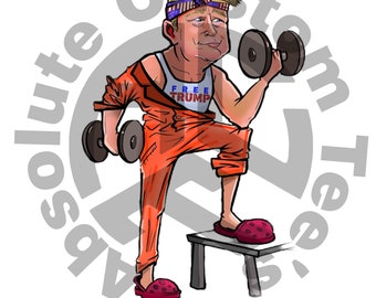 Free Trump in Jumpsuit Caricature instant download