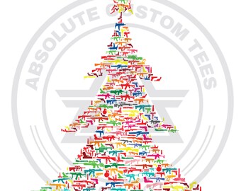 Christmas tree made of guns Instant download