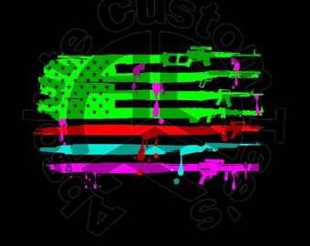 USA Flag Drip Instant Download