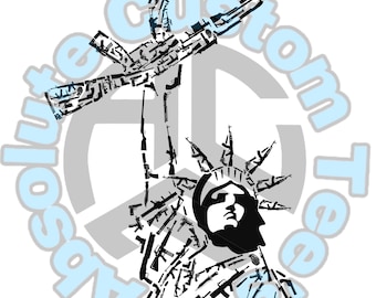 Statue of Liberty made of Guns holding AK Digital download