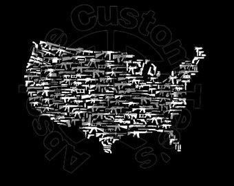 US Map made of Guns Instant Download