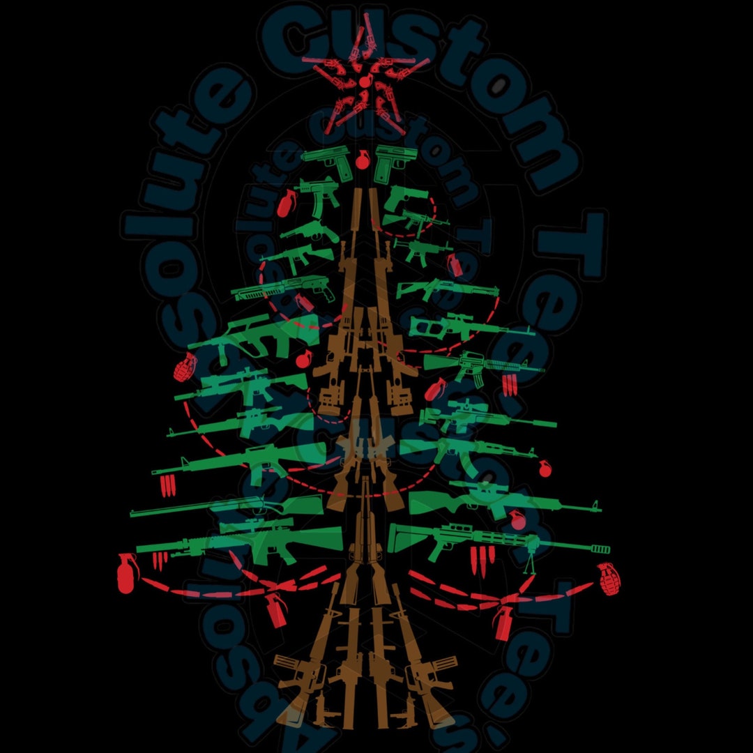 Gun Christmas Tree Instant Digital Download Etsy