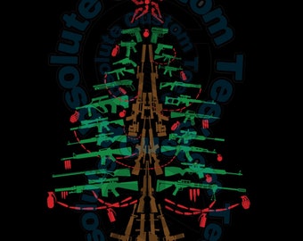 Gun Christmas Tree Instant Digital Download