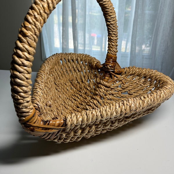 Woven Heart Basket Etsy