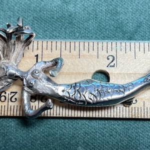 Solid Sterling Silver Handmade Mermaid Pin
