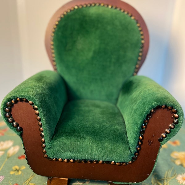 Vintage American Heirloom Upholstered Doll Chair