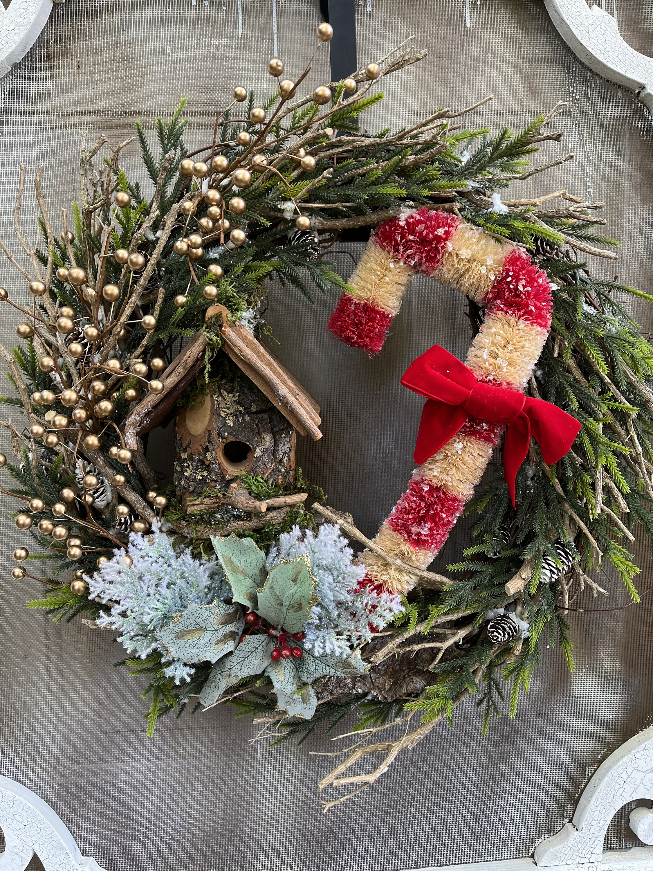 BIRDHOUSE Christmas Wreath Handmade - Etsy