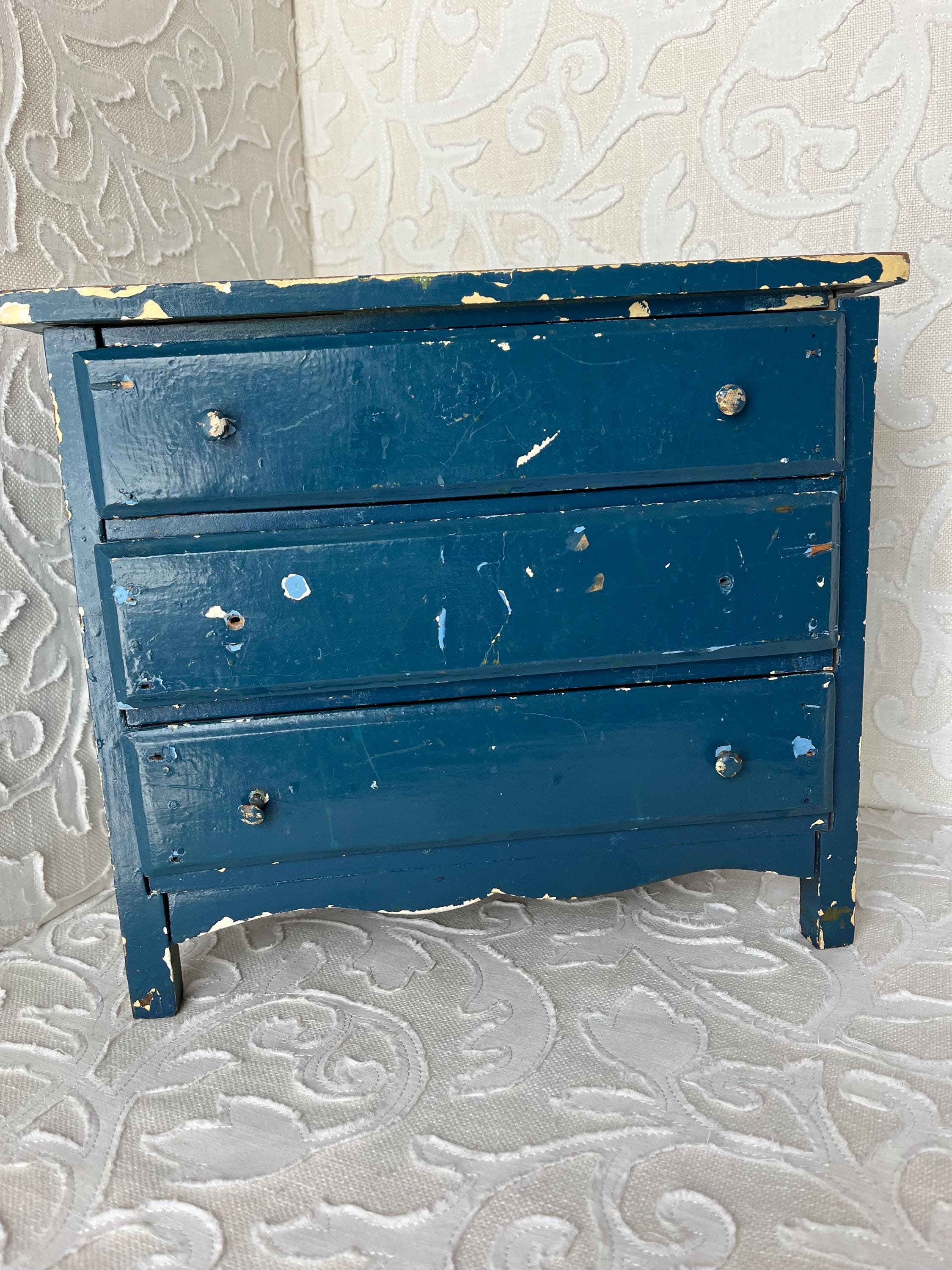 distressed blue dresser Empire Blue Dawn Rustic Mango Wood Bedroom Dresser With 5 Drawer main image 1