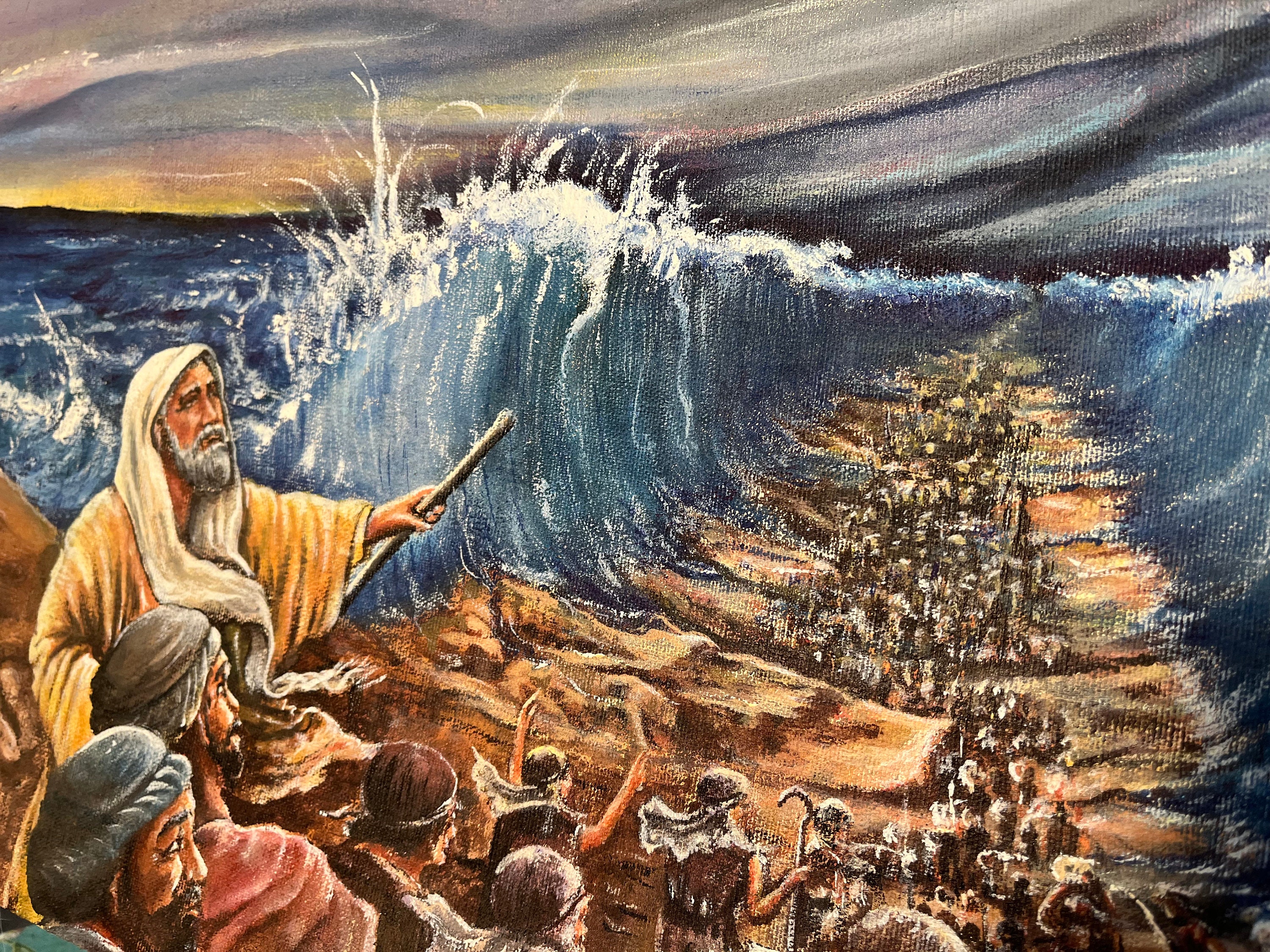 ORIGINAL Painting Moses Parting The Red Sea Etsy Il Fullxfull.5752023693 Dwje
