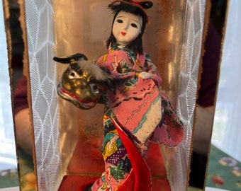 Vintage Japanese Doll in Kimono with Dragon Head