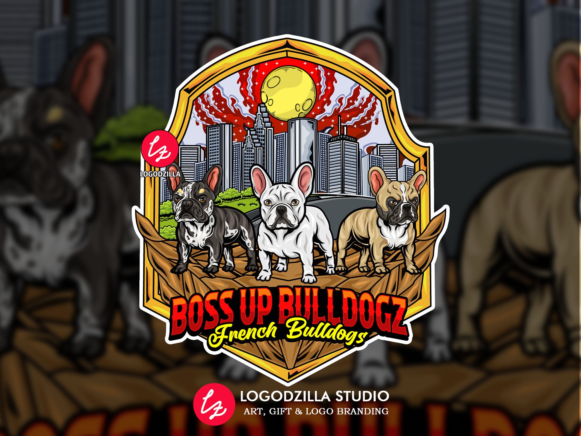 Custom Kennel Logo for Frenchies and Bullies Dog Logo Pet Etsy