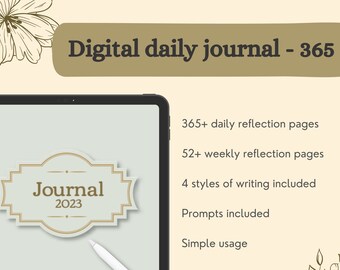 365 dias | Diário digital diário simples | Estilo simples | Minimalista