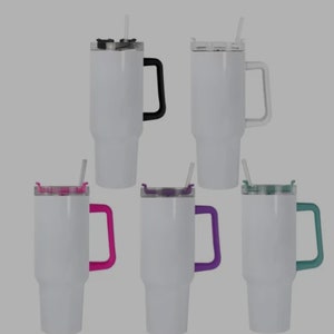 40 oz. Sublimation blank tumbler with color handle ( stanley style)