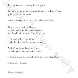 Poema Sisters are Forever (sem arte)