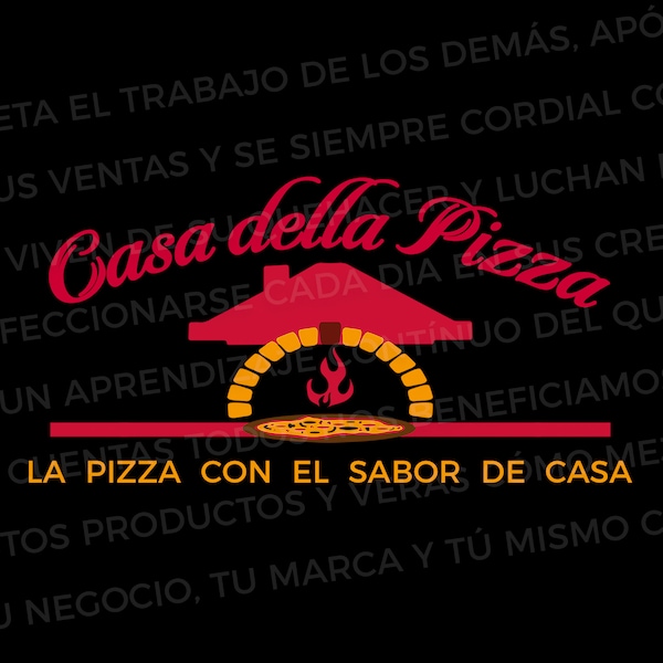 Logo Logotipo personalizado, Restaurante Pizzeria, Bar, se adapta a soportes diferentes y medidas grandes y colores al gusto