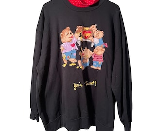 Bluza damska Vintage Basic Editions z golfem Black Bear Honey You're Sweet
